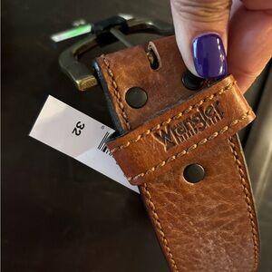 Wrangle brand belt.  Brown in color.   Size 32.  Brand new